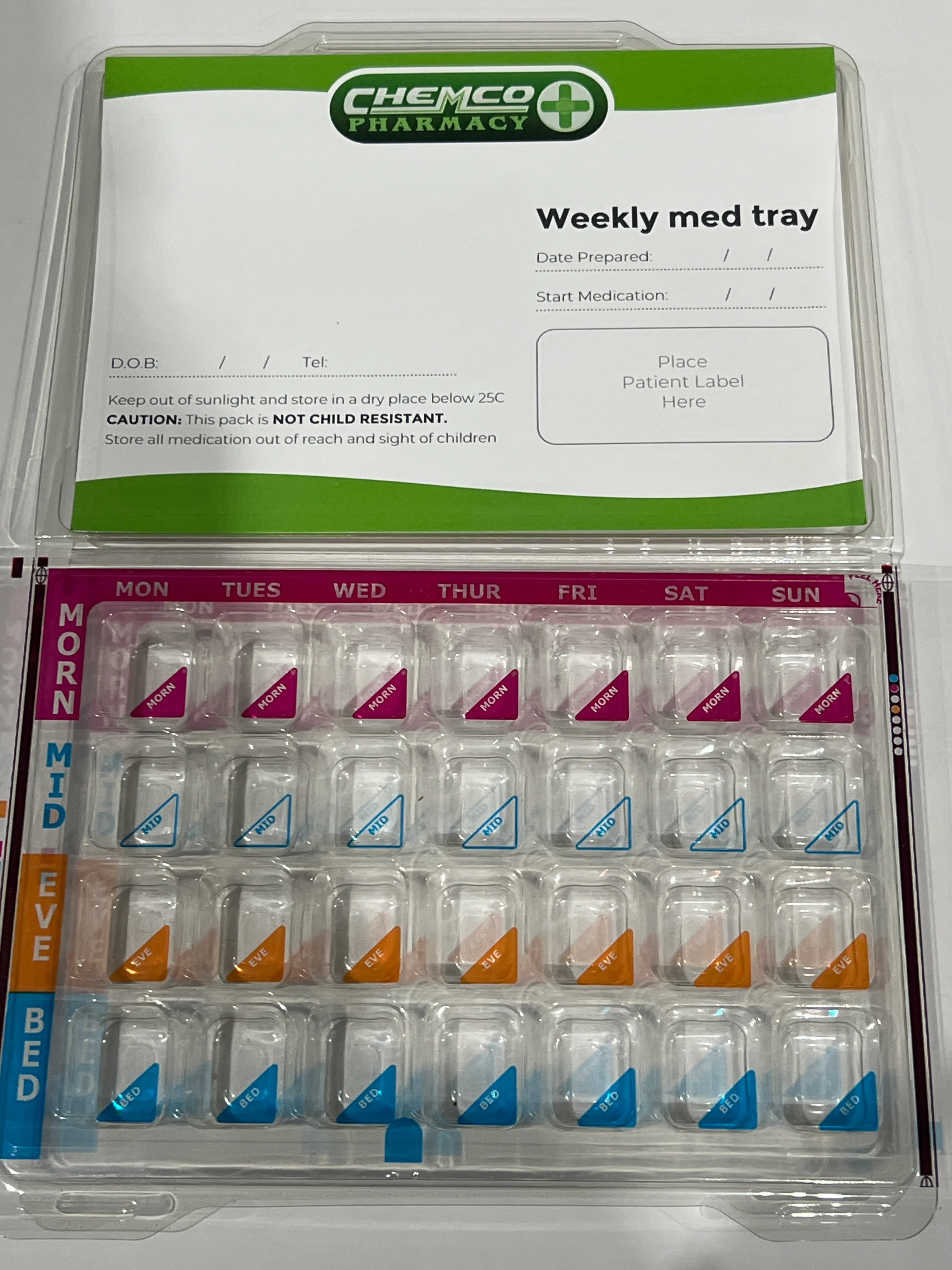 Blister Pack 4 Times Daily (250pk)