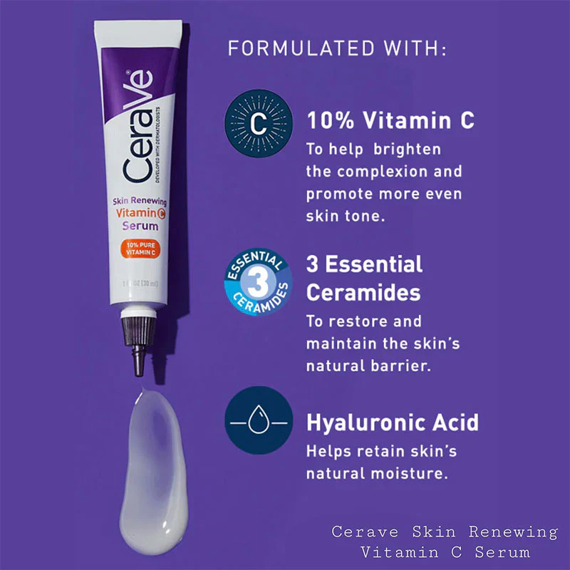 CeraVe Skin Renewing  Pure Vitamin C Serum for Fine Lines & Texture 30ML - Image 5