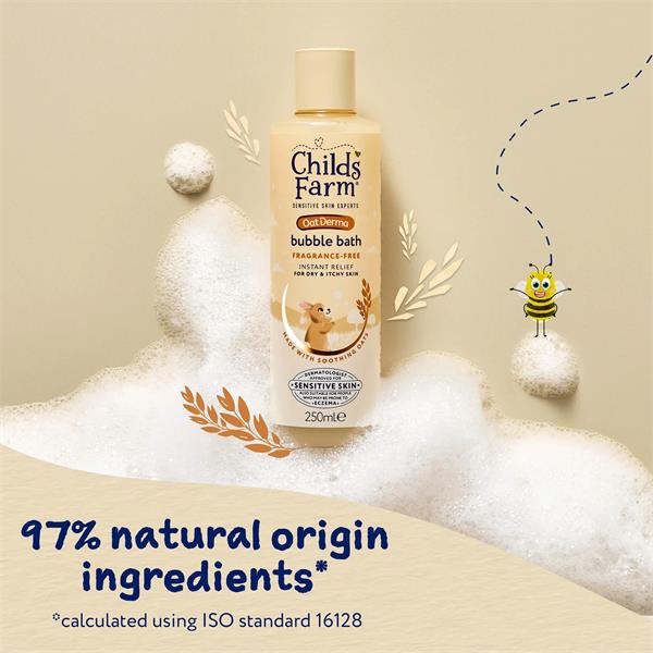 Childs Farm Oat Derma Bubble Bath Fragrance Free 250ml - Image 3