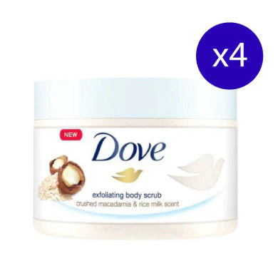 DOVE SHOWER SCRUB JAR MACADA 225ML