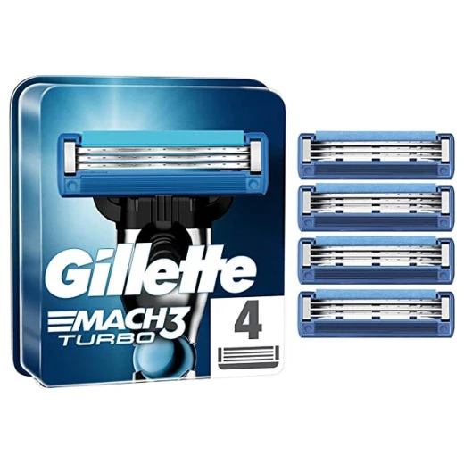 GILLETTE MACH3 TURBO RAZOR BLADES 4 PK