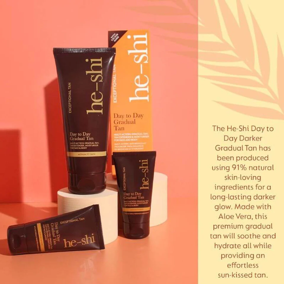 He-Shi Medium/Dark Day to Day Gradual Tan 200ml - Image 3