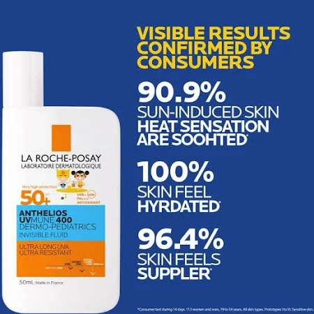La Roche Posay  Anthelios UVmune 400 Dermo Pediatrics Ultra Light Invisible Fluid SPF50+ 50ML - Image 2