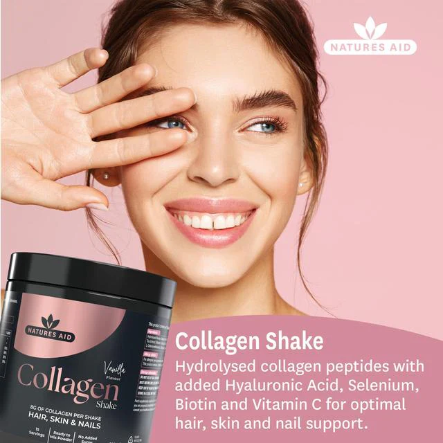 Nature’s Aid Vanilla Collagen Shake 225g – Hydrolysed Collagen Powder - Image 3