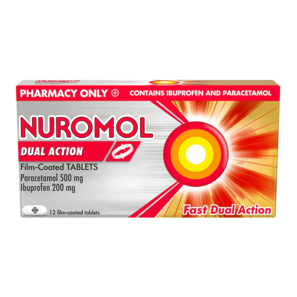 Nuromol Dual Action Pain Relief 200mg/500mg Tablets 12PK