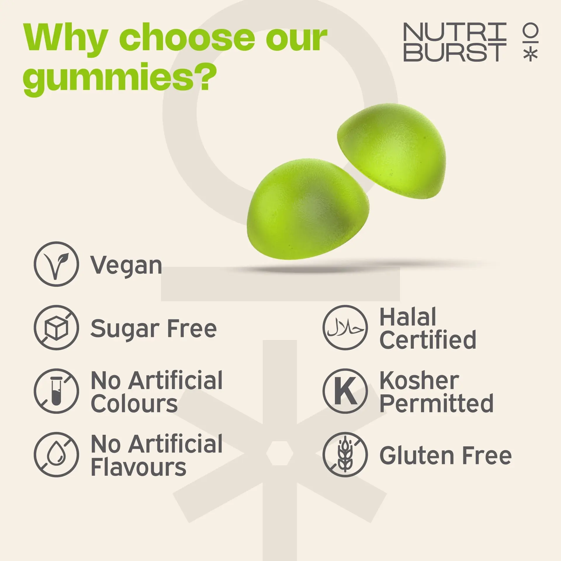 Nutriburst Nutrigreens 60 Gummies - Image 3