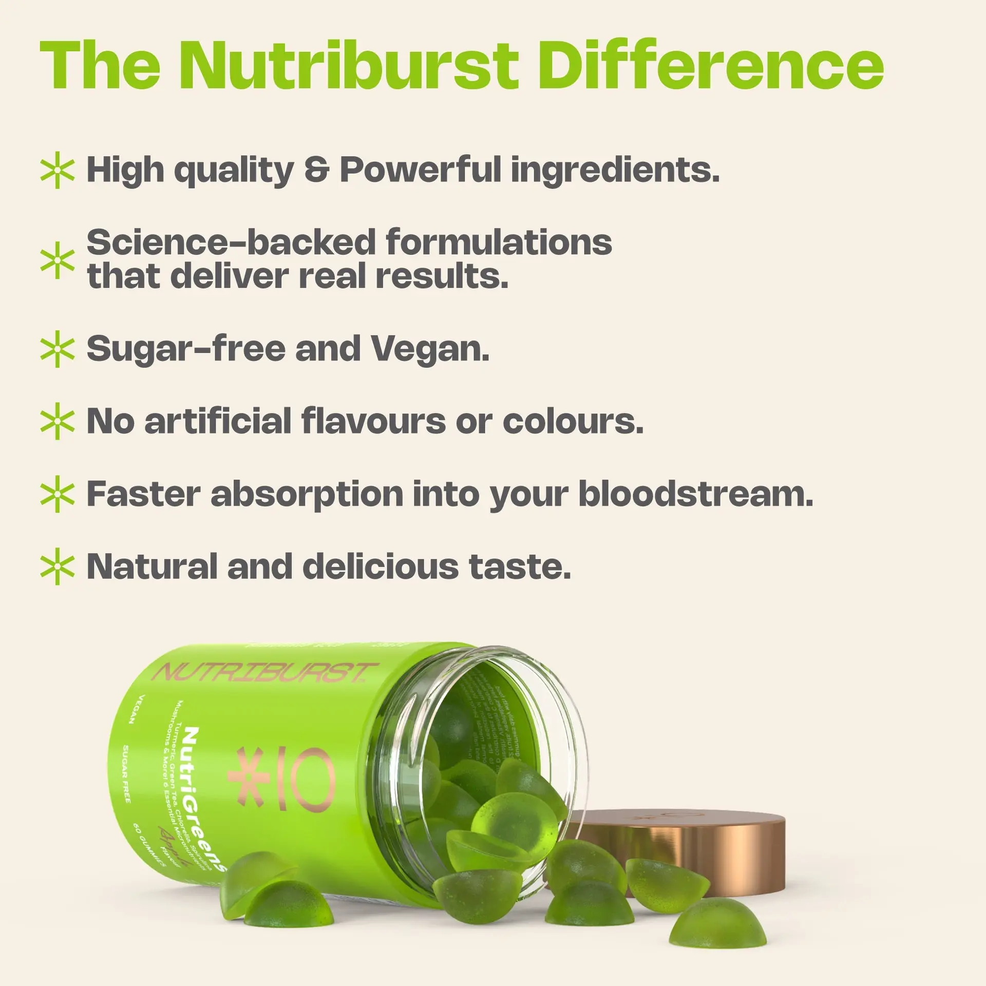 Nutriburst Nutrigreens 60 Gummies - Image 5