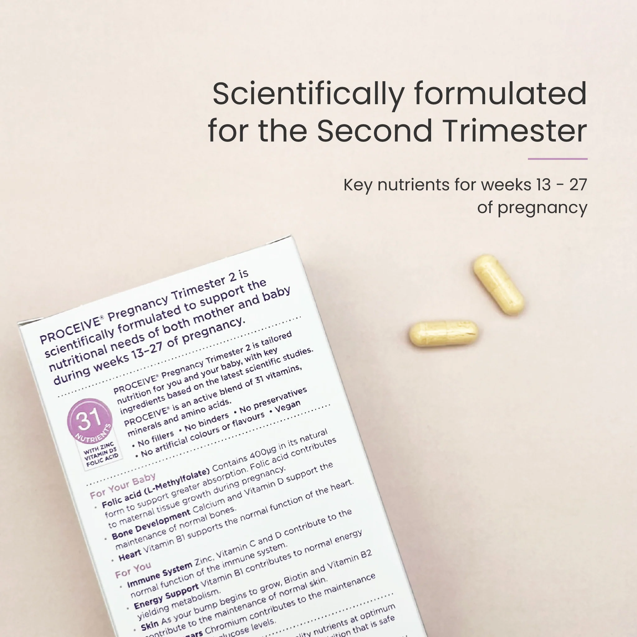 Proceive Pregnancy Trimester 2 - 60 Capsules - Image 3