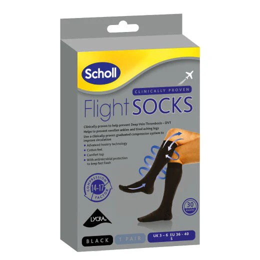 Scholl Flight Socks Black Small  3-6