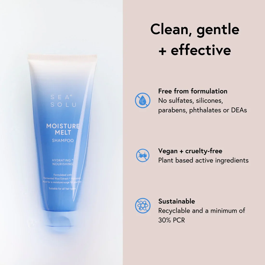 SEA+SOLU Moisture Melt Shampoo 236ml - Image 3