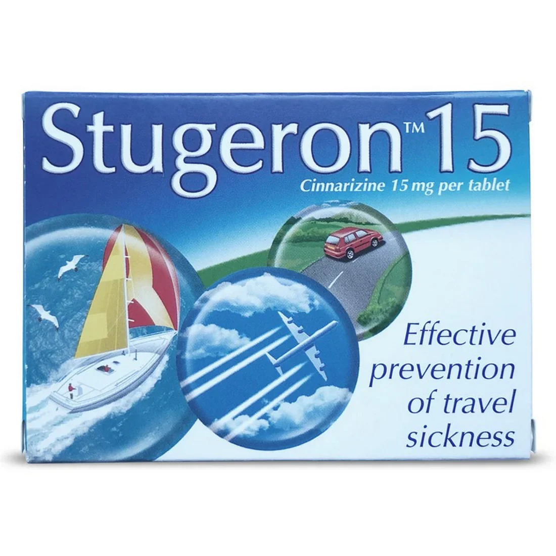 Stugeron 15mg Cinnarizine Travel Sickness Tablets 15 Pack | Travel Sickness Ireland | Chemco