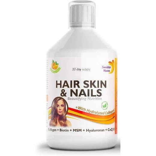 Swedish Nutra Hair Skin & Nails Liquid Supplement 500ml