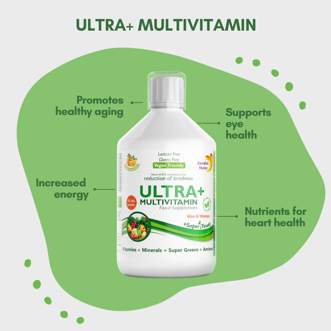 Swedish Nutra Ultra+ Multivitamin Liquid Supplement 500ml - Image 3